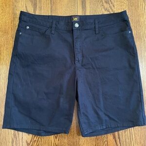 Lee Black Denim Mid Length Shorts Size 18